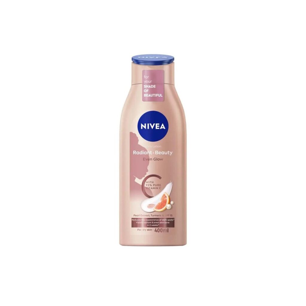 Home nivea radiant & beauty even glow with 10x vitamin c 400ml for dry skin