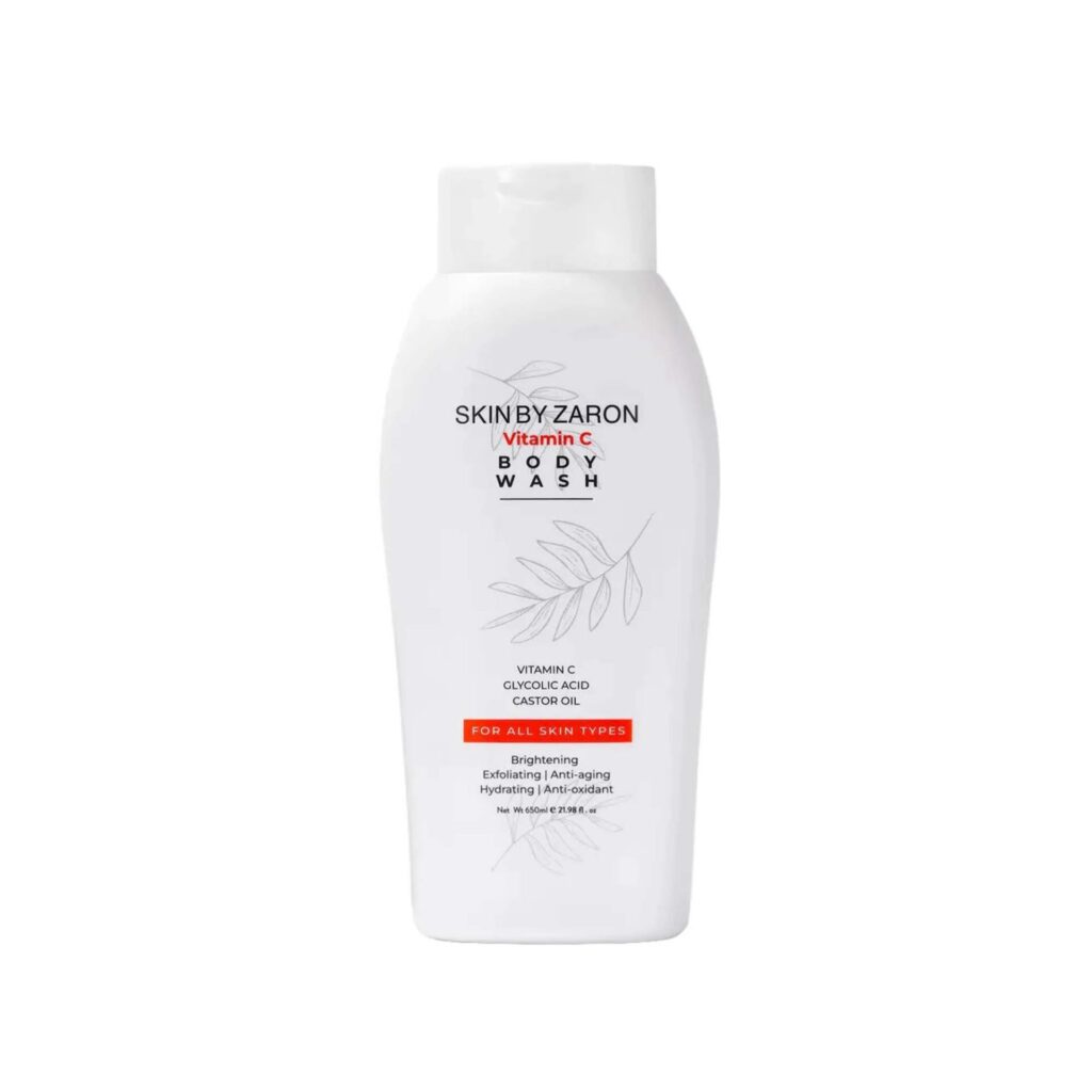 Home skin by zaron vitamin c body wash – glycolic acid, castor oil