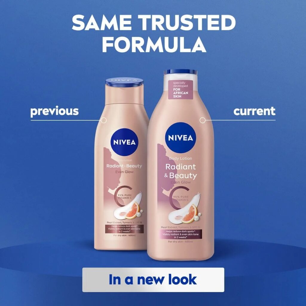 Home nivea radiant & beauty even glow with 10x vitamin c 400ml for dry skin