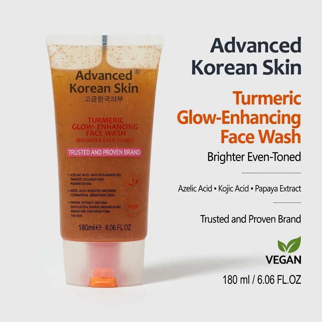 Home advanced korean skin turmeric glow enhancing face wash 180ml