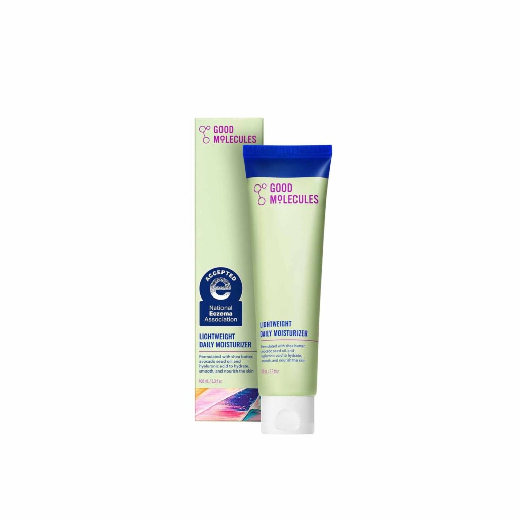 good molecules lightweight daily moisturizer face cream – 100 ml / 3.38 fl oz non greasy facial moisturizer face lotion with shea butter & hyaluronic acid