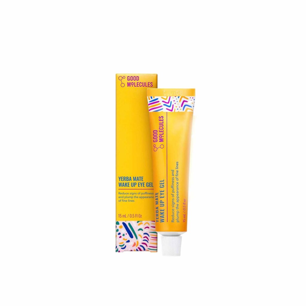 good molecules yerba mate wake up eye gel hydrating under eye gel cream with hyaluronic acid and caffeine target dark circles and puffiness skin care for face