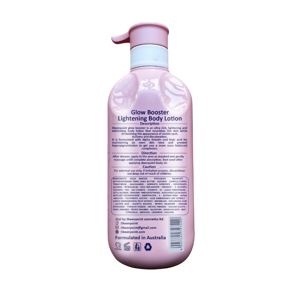 glow booster lightening body lotion back view image